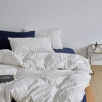 Bedding Set Cotton Linen Breathable Concealed Zipper