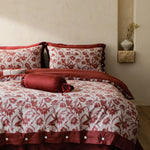 Bedding Set Cotton-Linen Jacquard Floral Reversible