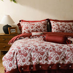 Bedding Set Cotton-Linen Jacquard Floral Reversible