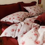 Bedding Set Cotton-Linen Jacquard Floral Reversible