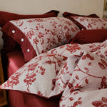 Bedding Set Cotton-Linen Jacquard Floral Reversible