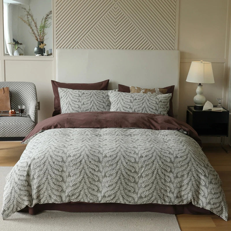 Bedding Set Cotton-Linen Quilted Jacquard 4-Piece