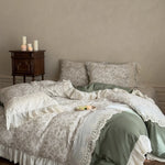 Bedding Set Cotton-Linen Reversible Lace & Ruffles