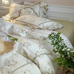 Bedding Set Cotton-Linen Temperature-Regulating Watercolor Floral