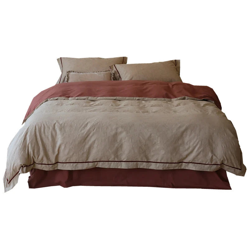 Bedding Set Cotton-Lyocell Blend Reversible 4-Piece