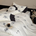 Bedding Set Cotton Muslin Hypoallergenic Embroidered Rose