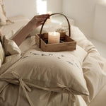 Bedding Set Cotton Percale Berry & Leaf Embroidery 4-Piece