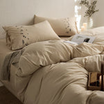 Bedding Set Cotton Percale Berry & Leaf Embroidery 4-Piece