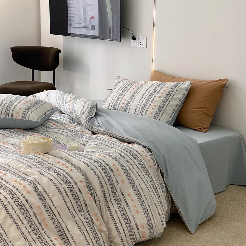 Bedding Set Cotton Percale Breathable Embroidered