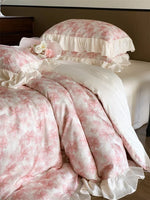 Bedding Set Cotton Percale Floral Jacquard Zippered Duvet