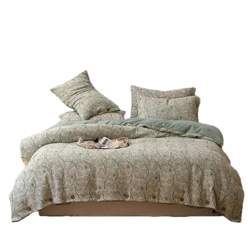 Bedding Set Cotton Percale Floral Woven 4-Piece