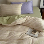 Bedding Set Cotton Percale Reversible Pinstripe