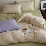 Bedding Set Cotton Percale Reversible Pinstripe