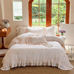 Bedding Set Cotton Ruffled Floral Duvet Cover & Pillowcases