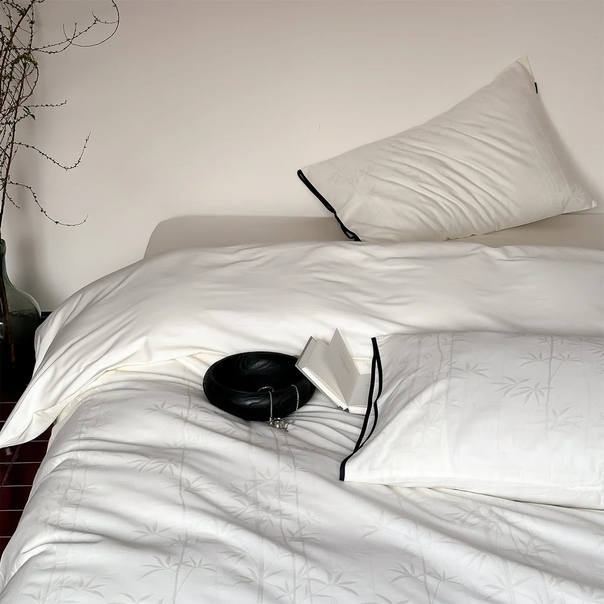 Bedding Set Cotton Satin Bamboo Jacquard Machine Washable