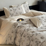 Bedding Set Cotton Satin Bamboo Leaf Four Piece