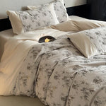 Bedding Set Cotton Satin Bamboo Leaf Four Piece