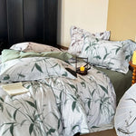 Bedding Set Cotton Satin Botanical Print 4 Piece