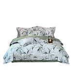 Bedding Set Cotton Satin Botanical Print 4 Piece