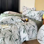 Bedding Set Cotton Satin Botanical Print 4 Piece