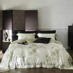 Bedding Set Cotton Satin Botanical Print Zipper Closure