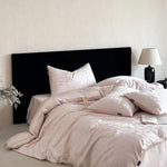 Bedding Set Cotton Satin Breathable Check Pattern 4-Piece