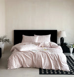 Bedding Set Cotton Satin Breathable Check Pattern 4-Piece