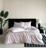 Bedding Set Cotton Satin Breathable Check Pattern 4-Piece