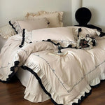 Bedding Set Cotton Satin Breathable Concealed Closure & Zipper Pillowcases
