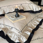 Bedding Set Cotton Satin Breathable Concealed Closure & Zipper Pillowcases