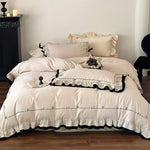 Bedding Set Cotton Satin Breathable Concealed Closure & Zipper Pillowcases