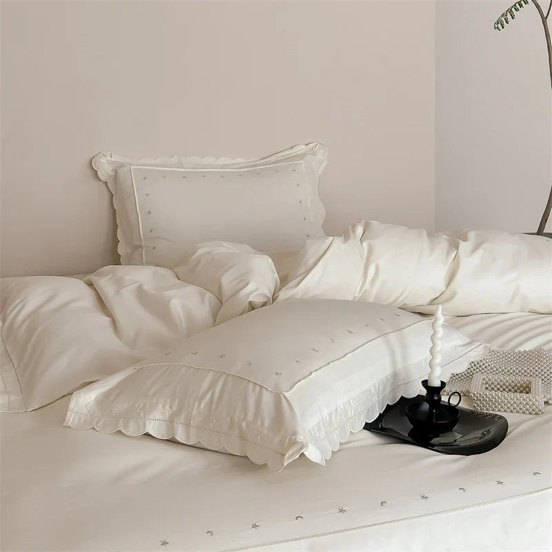 Bedding Set Cotton Satin Breathable Wrinkle-Resistant 4-Piece