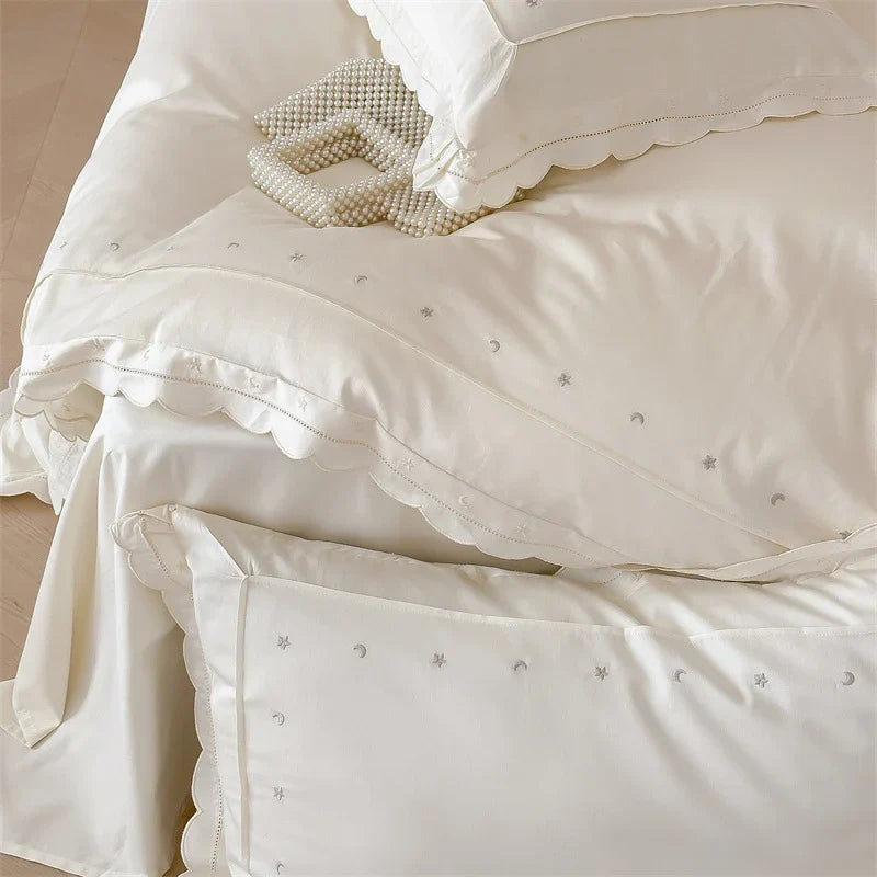 Bedding Set Cotton Satin Breathable Wrinkle-Resistant 4-Piece