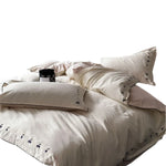 Bedding Set Cotton Satin Cherry Embroidery 4-Piece
