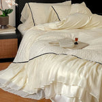 Bedding Set Cotton Satin Chiffon Ruffles 4 Piece