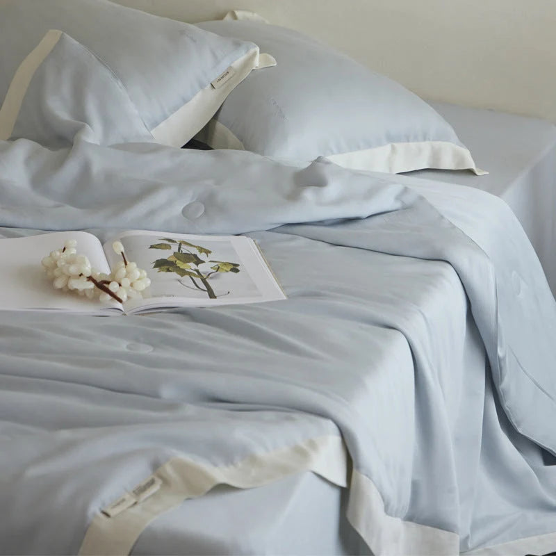 Bedding Set Cotton Satin Contrasting Border 4-Piece Set