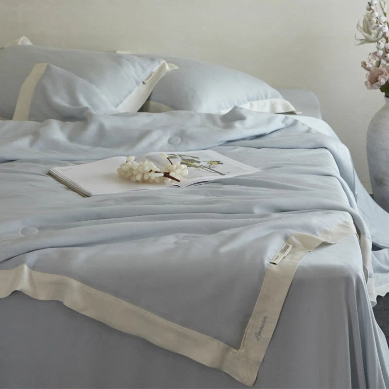 Bedding Set Cotton Satin Contrasting Border 4-Piece Set