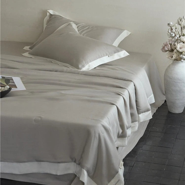 Bedding Set Cotton Satin Contrasting Border 4-Piece Set