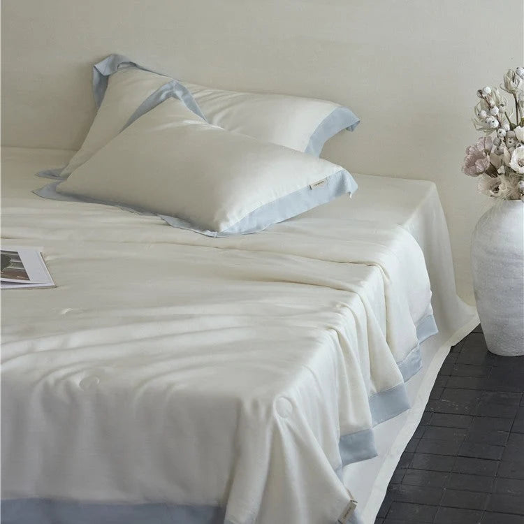 Bedding Set Cotton Satin Contrasting Border 4-Piece Set
