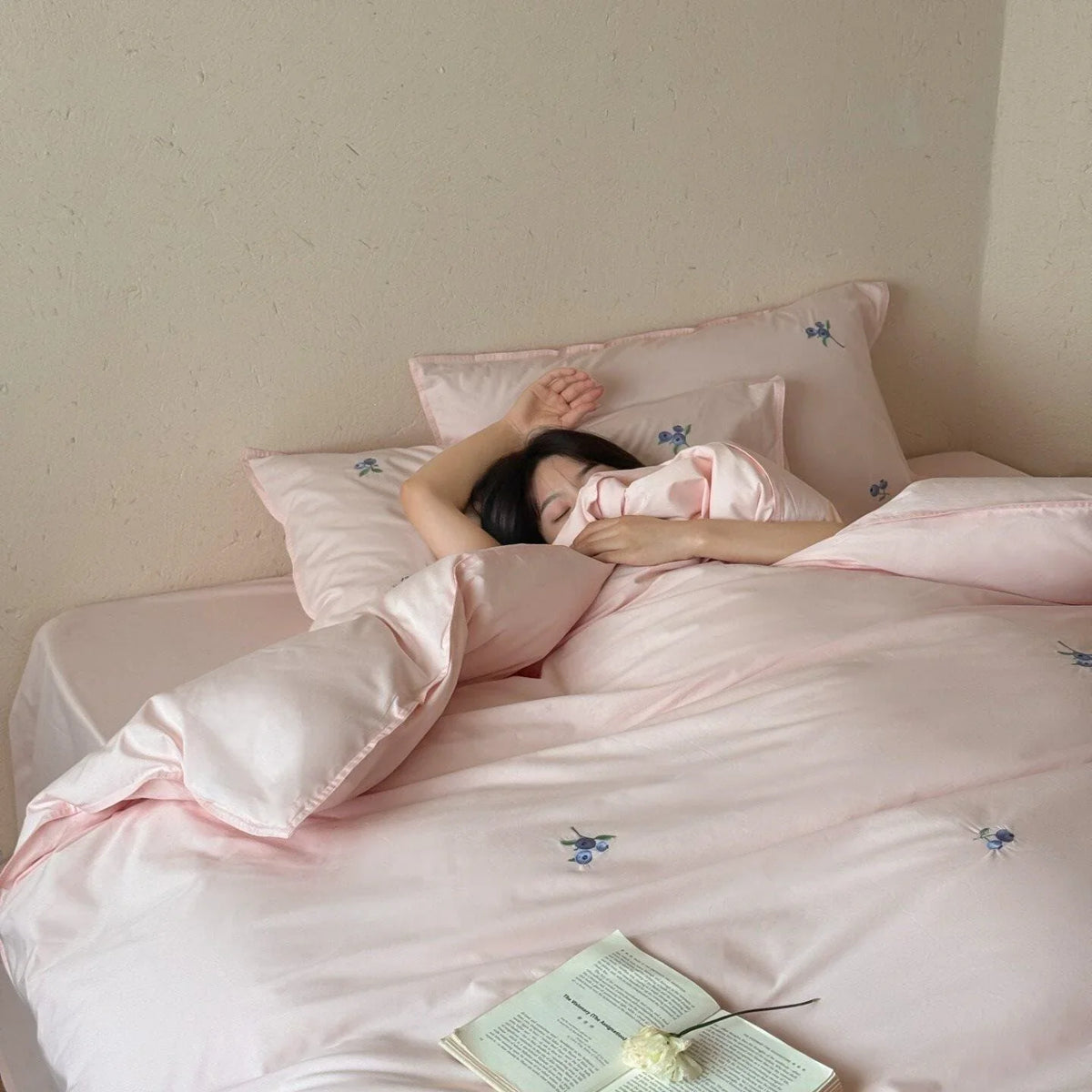 Bedding Set Cotton Satin Embroidered 4 Piece