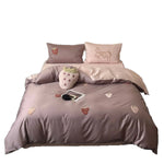 Bedding Set Cotton Satin Embroidered Strawberry Design