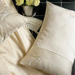 Bedding Set Cotton Satin Floral Embroidery 4-Piece