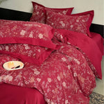Bedding Set Cotton Satin Floral Jacquard