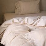 Bedding Set Cotton Satin Floral Jacquard 4 Piece