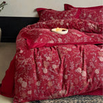 Bedding Set Cotton Satin Floral Jacquard 4-Piece