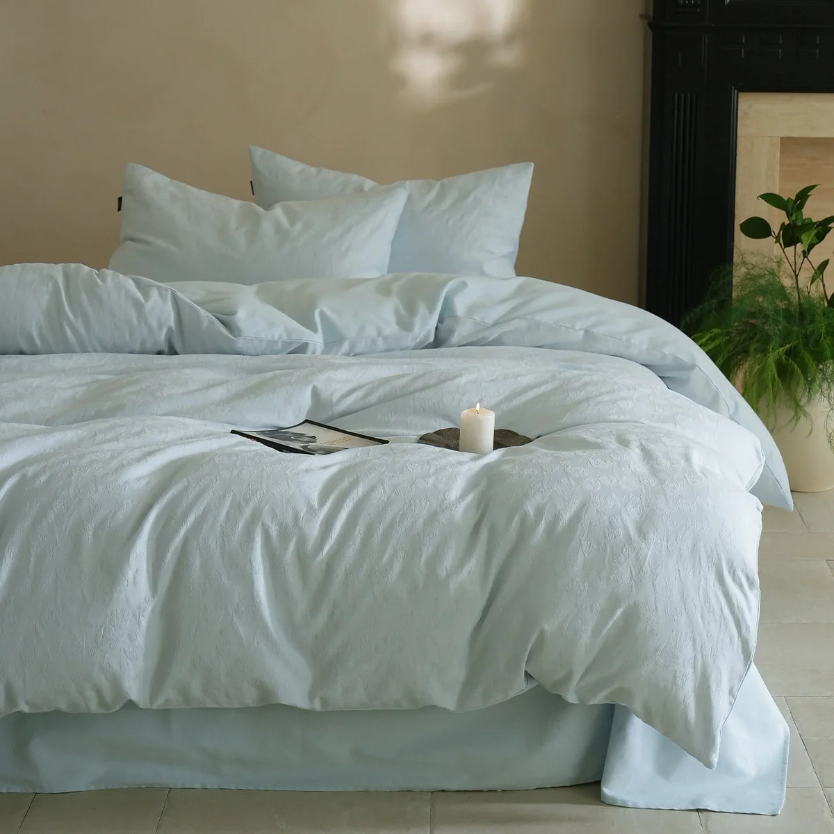 Bedding Set Cotton Satin Floral Jacquard Machine Washable