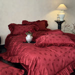 Bedding Set Cotton Satin Heart Jacquard 4-Piece