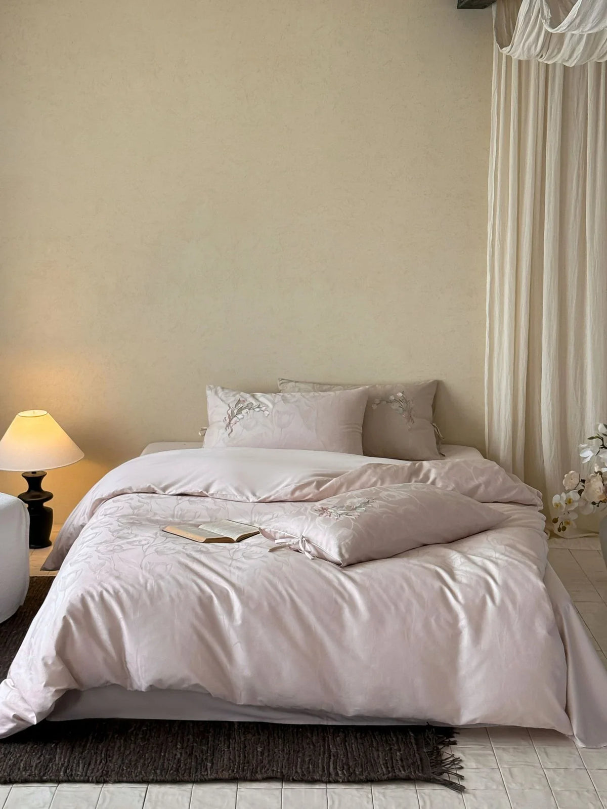 Bedding Set Cotton Satin Jacquard Breathable Skin-Friendly