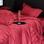 Bedding Set Cotton Satin Jacquard Floral 4-Piece