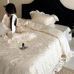Bedding Set Cotton Satin Jacquard Floral 4-Piece